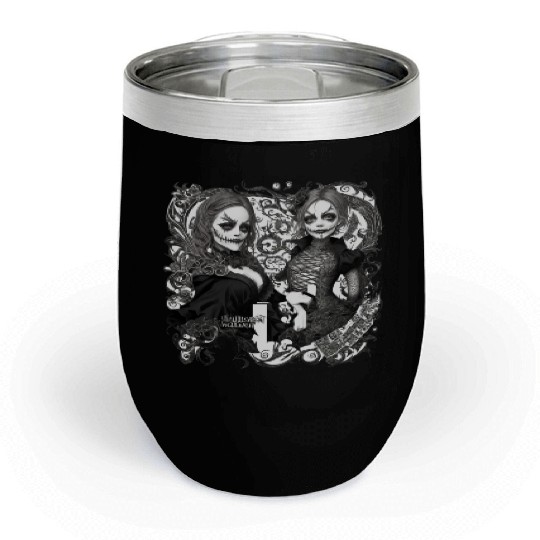 Young witch and pumpkin Halloween 2 Chill Wine Tumblers