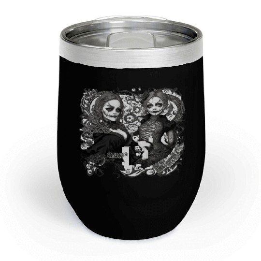 Young witch and pumpkin Halloween 2 Chill Wine Tumblers