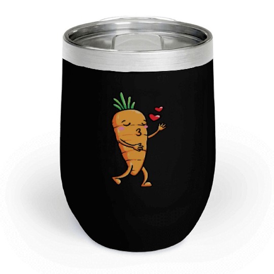 Carrot Emoticon Vegetable Vegan Vegetarian Chill Wine Tumblers