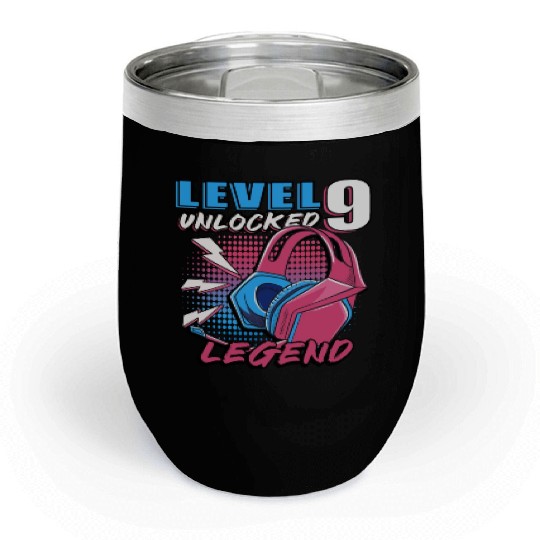 9th birthday level 9 gamer gift Chill Wine Tumblers