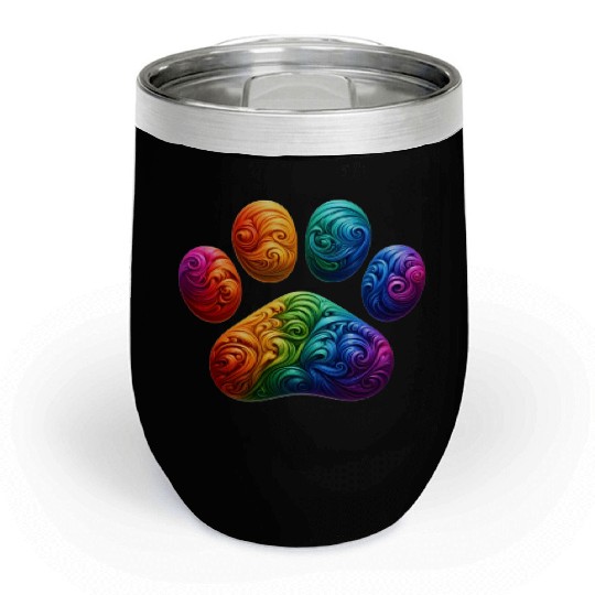 Colorful Paw Prints Edition Chill Wine Tumblers