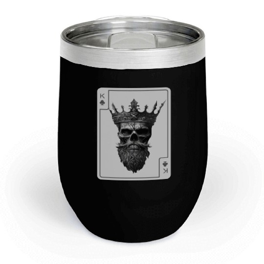 King Spades Halloween Creepy Gothic Poker Chill Wine Tumblers