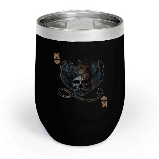 Heart King Playing Card Halloween Gothic Fan Chill Wine Tumblers