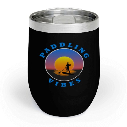 Paddling Vibes - Sun - Paddle Boarder Chill Wine Tumblers