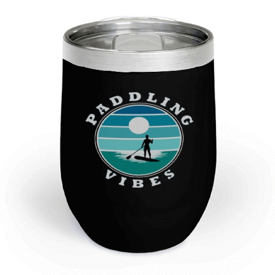 Paddling Vibes - retro - Paddle Boarder Chill Wine Tumblers