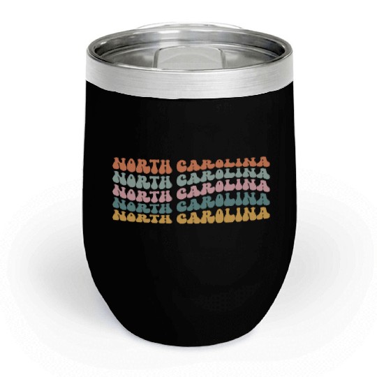 North Carolina State North Carolinian Pride Groovy Chill Wine Tumblers