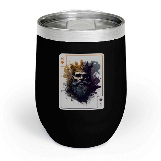 Creepy Card Game King Spades Poker Nightmare Chill Wine Tumblers