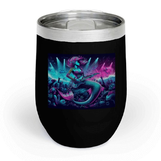 rock and roll under the sea Chill Wine Tumblers