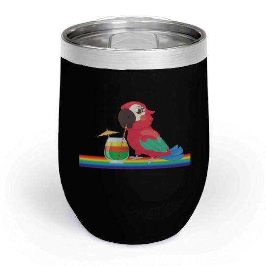 parrot bird of jimmy buffett Chill Wine Tumblers
