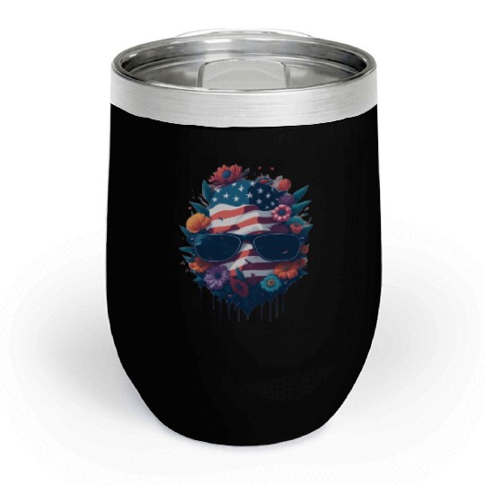 Usa patriotic Vector Chill Wine Tumblers