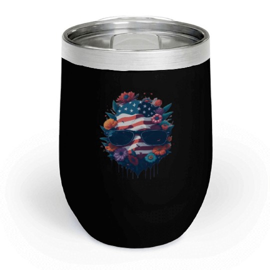 Usa patriotic Vector Chill Wine Tumblers