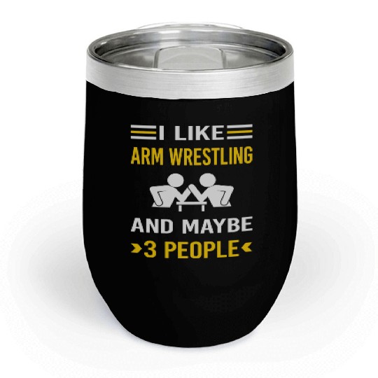 3 People Arm Wrestling Wrestler Armwrestling Chill Wine Tumblers