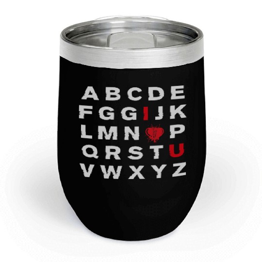 Abc Alphabet I Love You English Teacher Valentines Chill Wine Tumblers