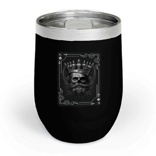 Creepy Card Game King Spades Poker Nightmare Chill Wine Tumblers