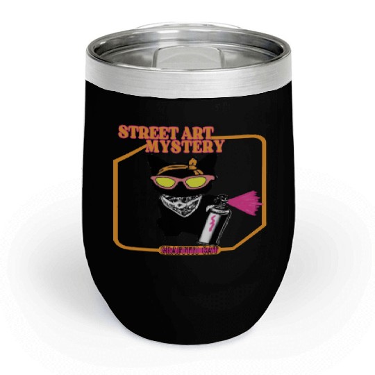 Graffiti cat street art mystery Chill Wine Tumblers