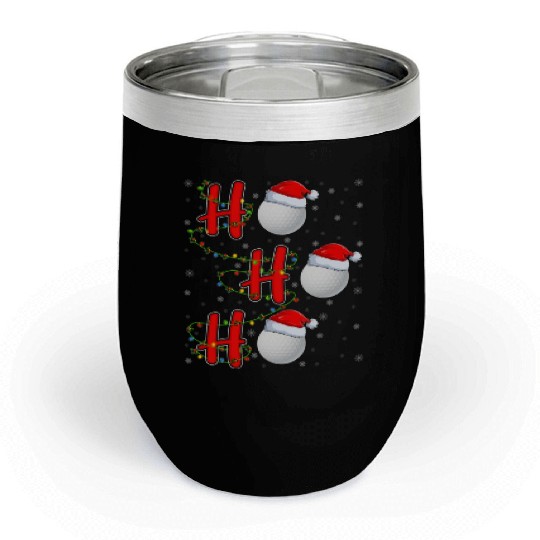 Golf Lighting Xmas Santa Ho Ho Ho Golf Christmas Chill Wine Tumblers