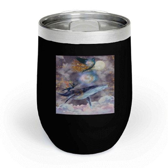 Whale's Celestial Journey Chill Wine Tumblers