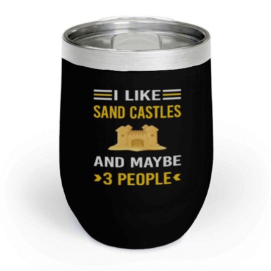 3 People Sand Castle Chill Wine Tumblers