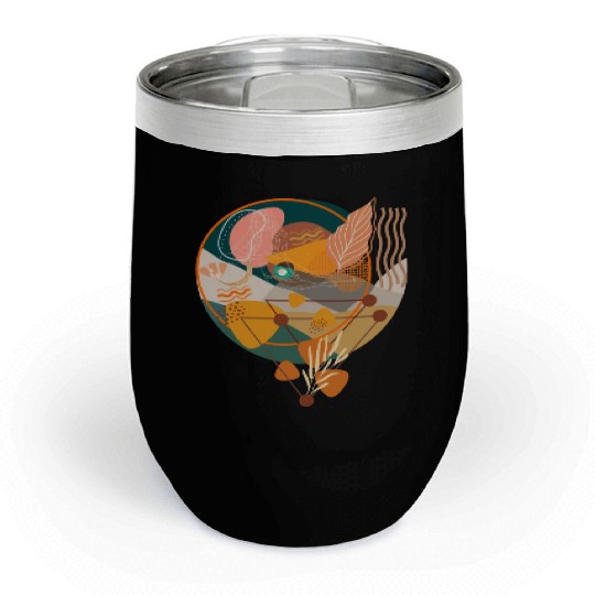 Contemporary Bohemian Celestial Art Chill Wine Tumblers