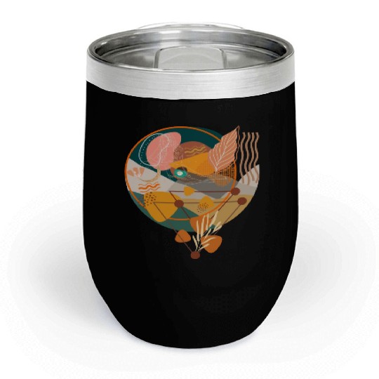 Contemporary Bohemian Celestial Art Chill Wine Tumblers