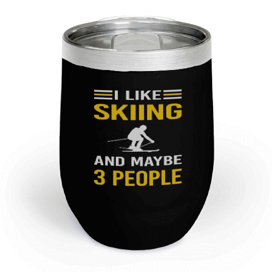 3 People Skiing Ski Skier Chill Wine Tumblers