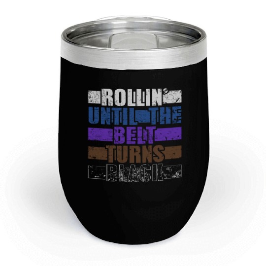 MMA Brazilian Jiu Jitsu belt color BJJ gift Chill Wine Tumblers