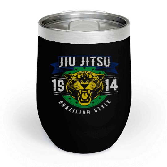 Brazilian Jiu Jitsu 1914 Jaguar head BJJ gift Chill Wine Tumblers