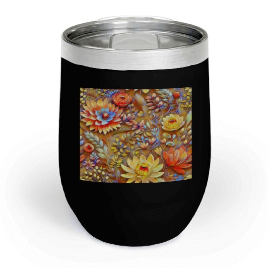 Impressionist Blossoms Tapestry Chill Wine Tumblers