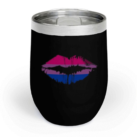 Bisexual Pride Flag LGBTQ Lips Chill Wine Tumblers