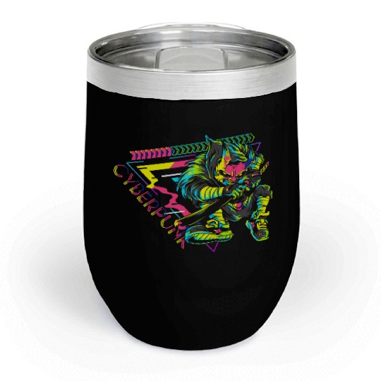 Cyborg Streetwear Japan Scifi Chill Wine Tumblers