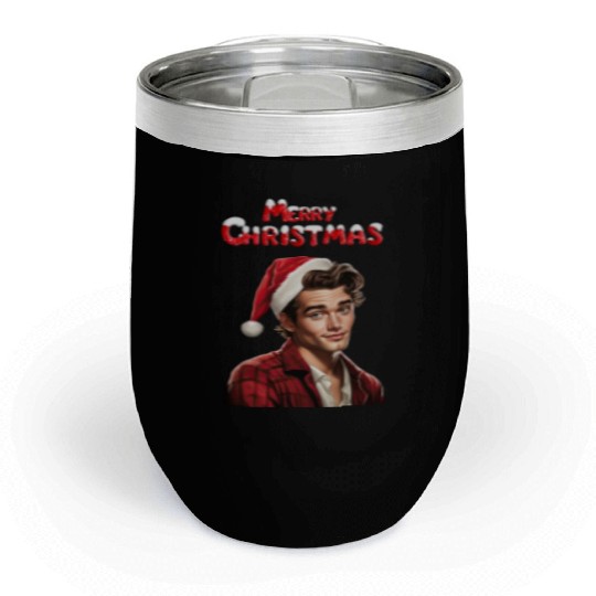 Merry Christmas Nice Cute Attractive Handsome Man Chill Wine Tumblers