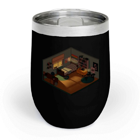 Heartstopper isometric bedroom Chill Wine Tumblers