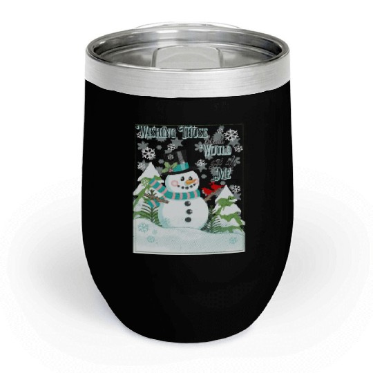 Funny Cranky Snowman Chill Wine Tumblers