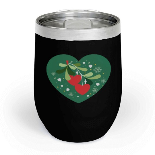 Mistletoe Hearts Chill Wine Tumblers