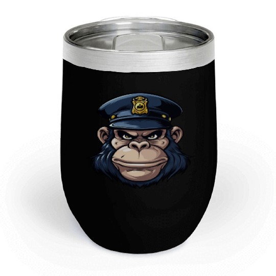 Monkey policeman Chill Wine Tumblers