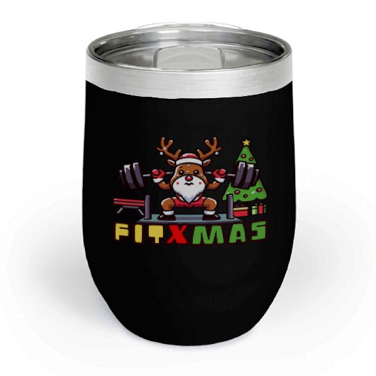 fit xmass, funny christmas reindeer Chill Wine Tumblers