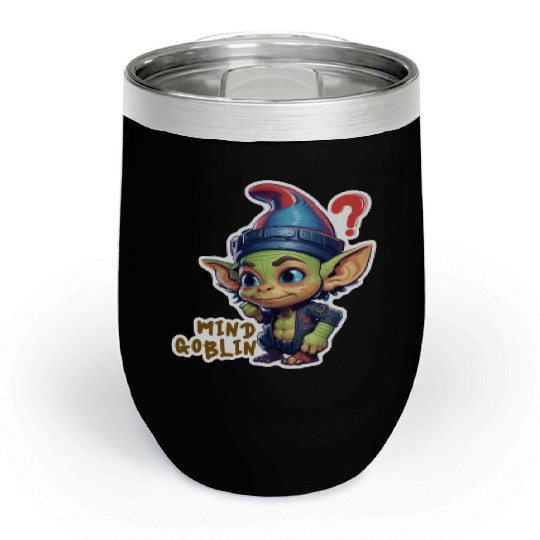 Funny Green Goblin Monster - Mind Goblin Deez Nuts Chill Wine Tumblers