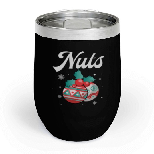 Christmas Nuts Santa Snowflakes Candy Canes Winter Chill Wine Tumblers