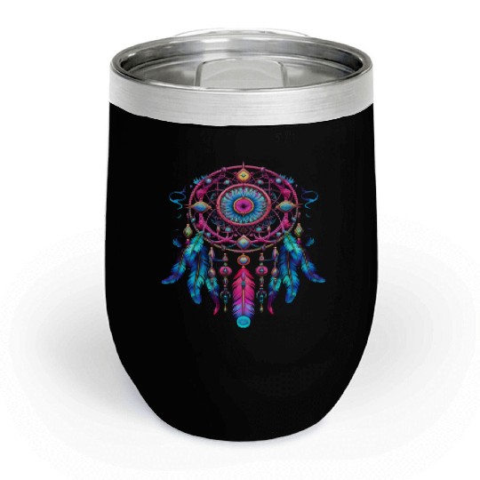 Neon Dreamcatcher Fantasy | Plastic Poppy™ Chill Wine Tumblers