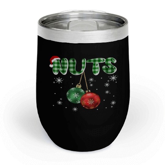 Chest Nuts Christmas Funny Couple Matching Chill Wine Tumblers
