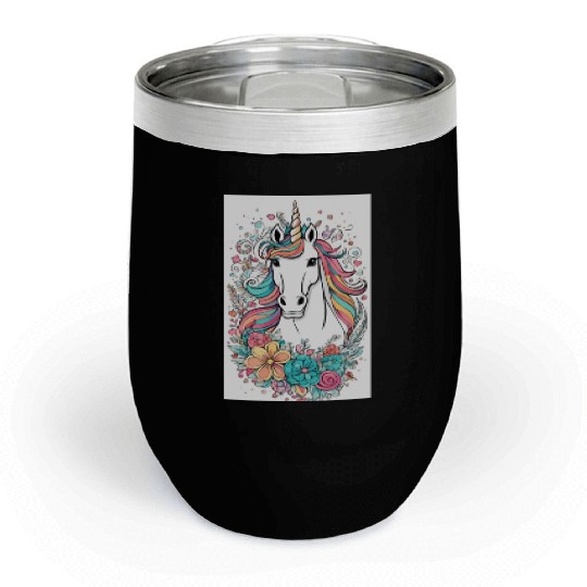 Cute and Magical Unicorn Birthday Gift idea Chill Wine Tumblers