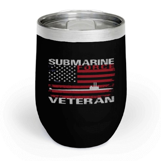 Submarine Force Veteran Usa Flag White Stars Chill Wine Tumblers