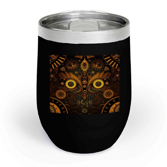 New Age 1920s Abstract Steampunk Design Chill Wine Tumblers