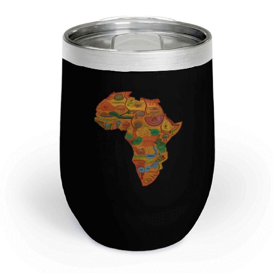 Colourful African Map For Afrocentric Lovers. Chill Wine Tumblers
