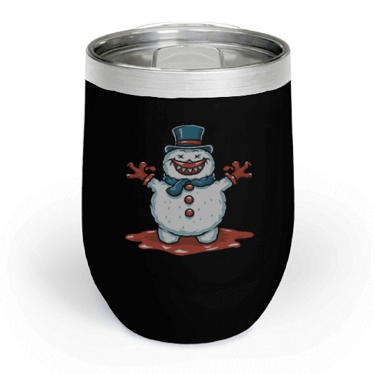 frosty snowman creepy Chill Wine Tumblers