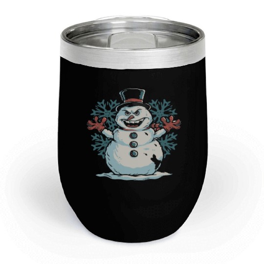 frosty snowman creepy Chill Wine Tumblers