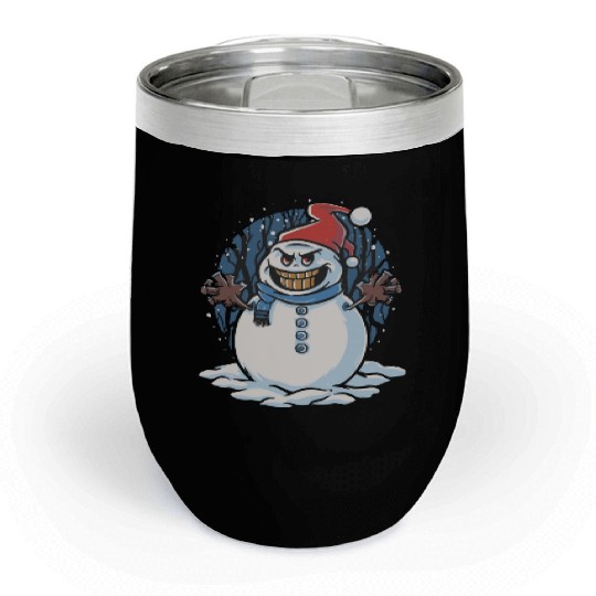 frosty snowman creepy Chill Wine Tumblers