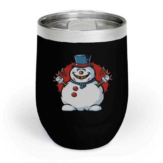 frosty snowman creepy Chill Wine Tumblers