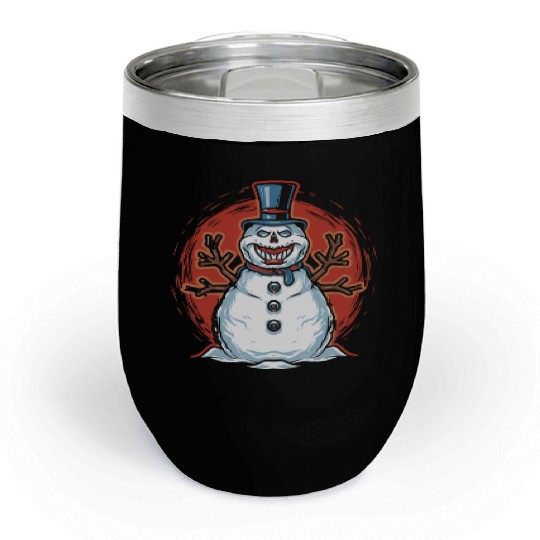 frosty snowman creepy Chill Wine Tumblers