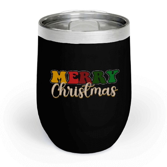 Merry Christmas, Santa Claus, Xmas Season Blessed Chill Wine Tumblers